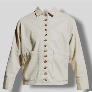 NWT Still Here faux leather jacket beige